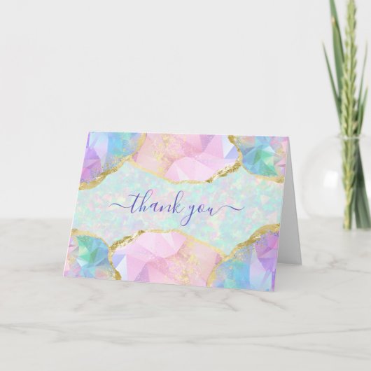 Opal Gemstone pasta Iridescent - Hartelijk dank Bedankkaart (Voorkant)