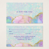 Opal Gemstone Pastel Business Gift Kaart (Voorkant /achterkant)