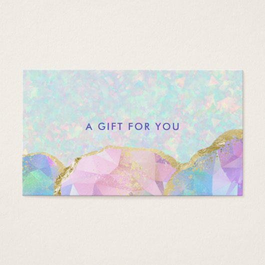 Opal Gemstone Pastel Business Gift Kaart (Voorkant)