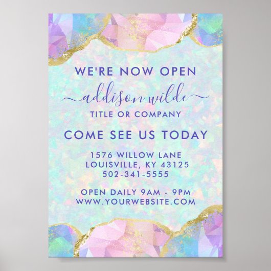 Opal Gemstone Pastel Business Opening Poster (Voorkant)