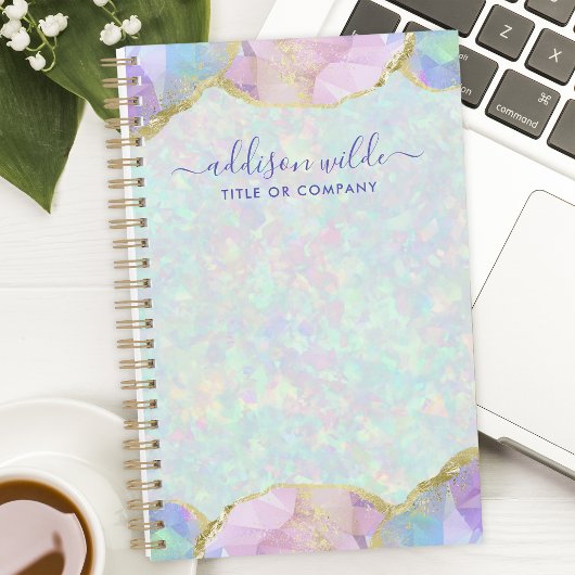 Opal Gemstone Pastel Iridescent Modern Business Planner