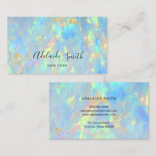 opal gemstone visitekaartje (Voorkant / Achterkant)
