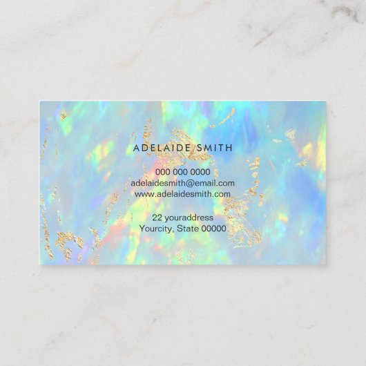 opal gemstone visitekaartje (Achterkant)