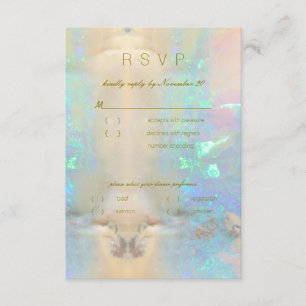 Opal Gemstone Wedding Celebration RSVP Kaart
