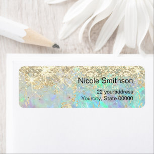 opal glitter achtergrondlabels etiket
