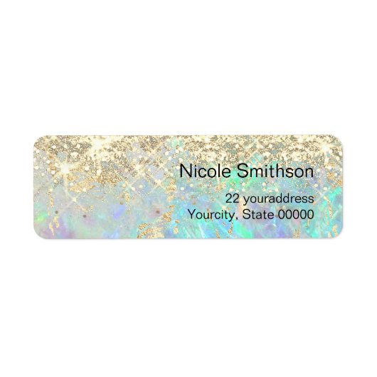 opal glitter achtergrondlabels etiket (Voorkant)