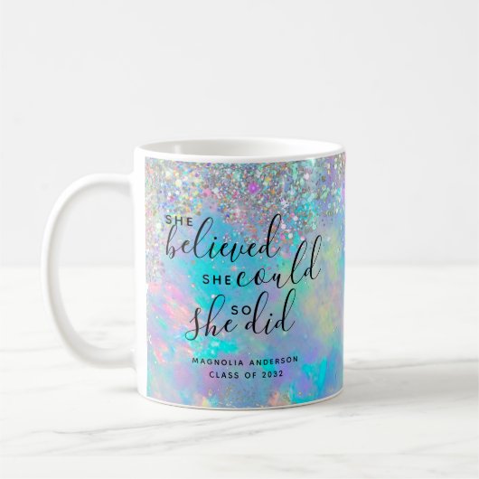 Opal Glitter dacht dat ze Afstuderen kon maken Koffiemok (Links)