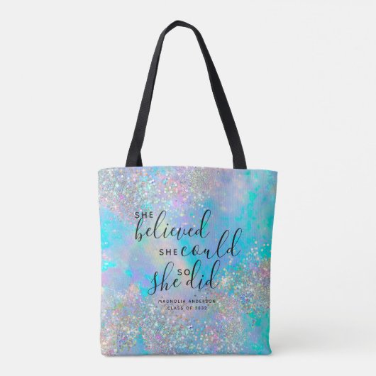 Opal Glitter dacht dat ze Afstuderen kon maken Tote Bag (Achterkant)