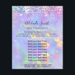 Opal glitter FAUX holografie Flyer<br><div class="desc">schoonheidssalon professionele make - up kunstenaar flyer</div>