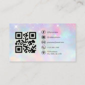 Opal Glitter Foto met QR Code Social Media Visitekaartje (Achterkant)