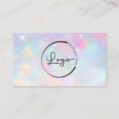 Opal Glitter Minimalistische QR-code Visitekaartje (Achterkant)