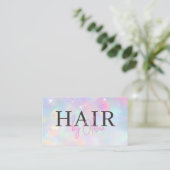 Opal Glitter QR Code Haarstylist Modern Visitekaartje (Staand voorkant)