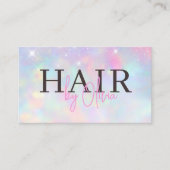 Opal Glitter QR Code Hair Stylist Modern Visitekaartje (Voorkant)