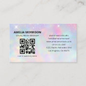Opal Glitter QR Code Minimalistisch Professioneel Visitekaartje (Voorkant)
