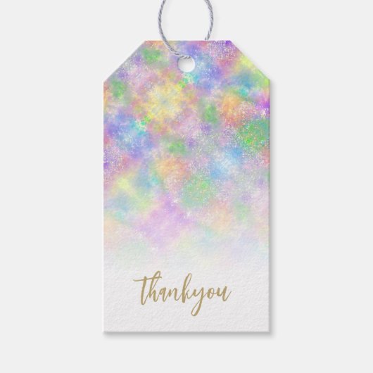 Opal Glitter Rainbow Thankyou Gift Labels Cadeaulabel (Voorkant)