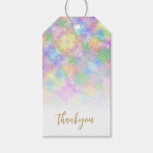 Opal Glitter Regenboog Bedankje Gift Tags Cadeaulabel