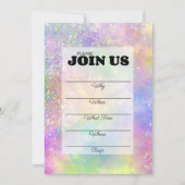 Opal Glitter Regenboog Handgeschreven Kaart (Voorkant)