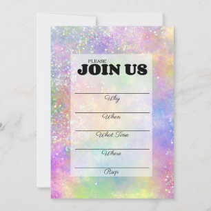 Opal Glitter Regenboog Handgeschreven Kaart
