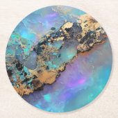 Opal Gold Gem Pattern Ronde Kartonnen Onderzetter (Voorkant)