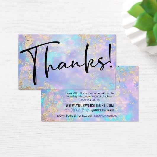 Opal Gold-klant - coupon code invoegen Visitekaartje (Bureau)