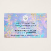 Opal Gold-klant - coupon code invoegen Visitekaartje (Achterkant)