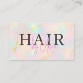 Opal Goud Glitter QR Code Haarstylist Modern Visitekaartje (Voorkant)