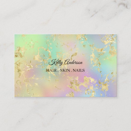 Opal goudtexturen marmer visitekaartje (Voorkant)