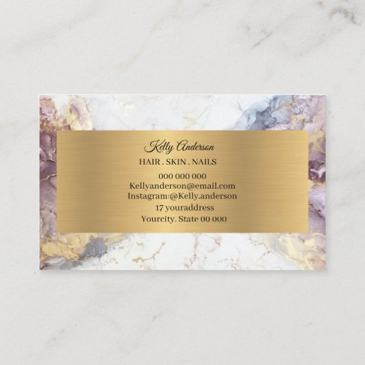 Opal goudtexturen marmer visitekaartje (Achterkant)