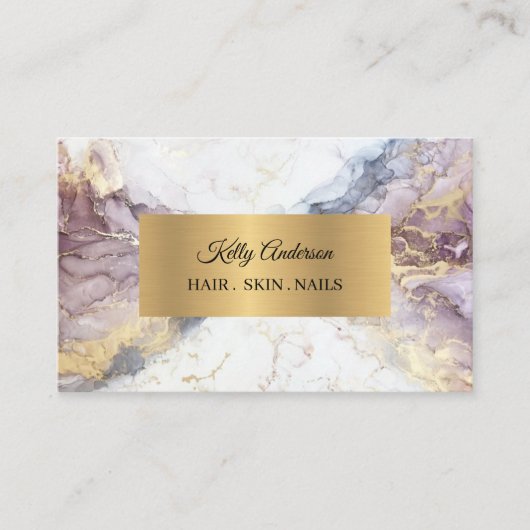 Opal goudtexturen marmer visitekaartje (Voorkant)