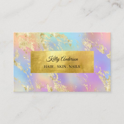 Opal goudtexturen marmer visitekaartje (Voorkant)