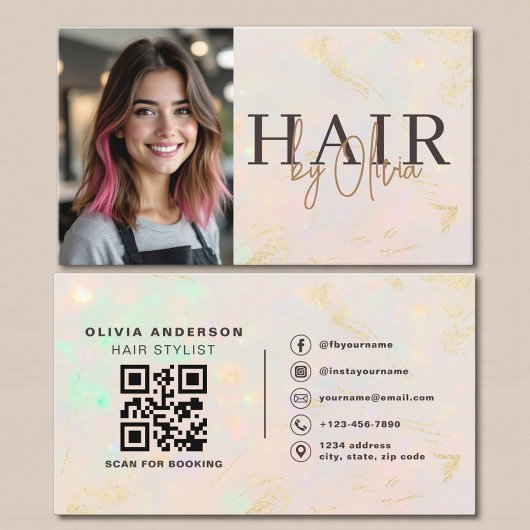 Opal Hair Stylist Photo QR Code  Visitekaartje