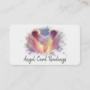 *~* Opal Heart Angel Wings AP78 Blue QR Visitekaartje