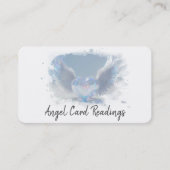 *~* Opal Heart Angel Wings AP78 SOFT BLUE QR Visitekaartje (Voorkant)