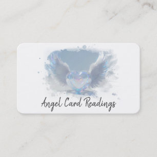 *~* Opal Heart Angel Wings AP78 SOFT BLUE QR Visitekaartje