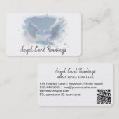 *~* Opal Heart Angel Wings AP78 SOFT BLUE QR Visitekaartje (Voorkant / Achterkant)