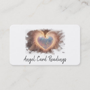 *~* Opal Heart Gold QR Angel Wings AP78 WHITE Visitekaartje