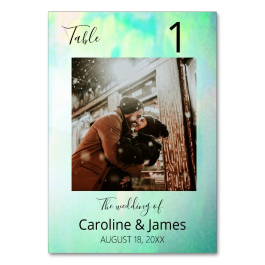 Opal-hedendaags foto-weddenschappen kaart (Achterkant)