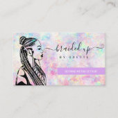 Opal Holografisch Haarbreiwerk Braider Braid Salon Visitekaartje (Voorkant)