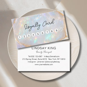 Opal Holografische Marmer 10 Loyalty Card Afsprakenkaartje