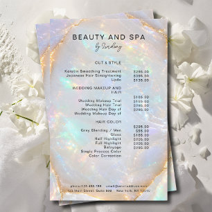 Opal Holografische Marmeren Salon Prijzenlijst Flyer