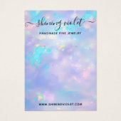 Opal holographic Earning & Ketting Display Visitekaartje (Voorkant)