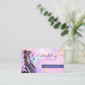 Opal Holographic Hair Braider Braid Stylist Busin Visitekaartje (Staand voorkant)