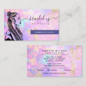 Opal Holographic Hair Braider Braid Stylist Busin Visitekaartje (Voorkant / Achterkant)