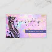 Opal Holographic Hair Braider Braid Stylist Busin Visitekaartje (Voorkant)