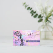 Opal Holographic Hair Braider Stylist Braid Salon Visitekaartje (Staand voorkant)