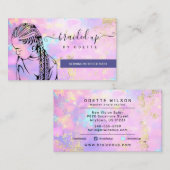Opal Holographic Hair Braider Stylist Braid Salon Visitekaartje (Voorkant / Achterkant)