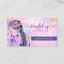 Opal Holographic Hair Braider Stylist Braid Salon Visitekaartje