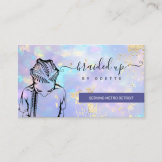 Opal Holographic Hair Braider Stylist Hair Salon B Visitekaartje