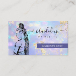 Opal Holographic Hair Braider Stylist Hair Salon Visitekaartje