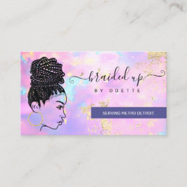 Opal Holographic Hair Braider Stylist Hair Salon Visitekaartje